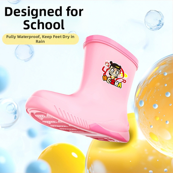 PVC gyerek esőcsizma, középső csőmagasság, vízálló, 4–12 éveseknek