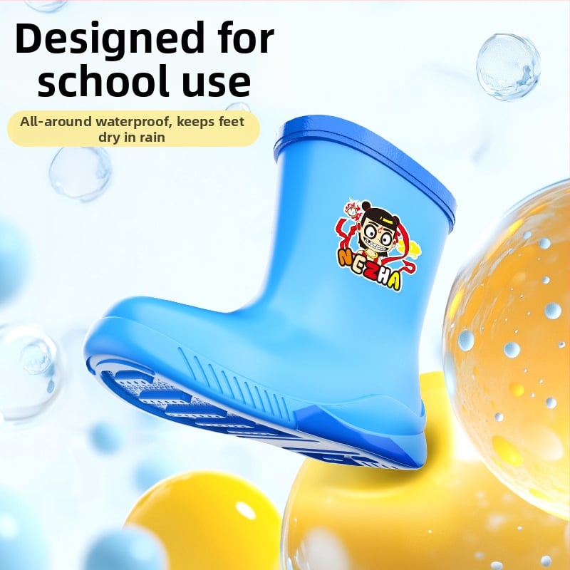 PVC gyerek esőcsizma, középső csőmagasság, vízálló, 4–12 éveseknek