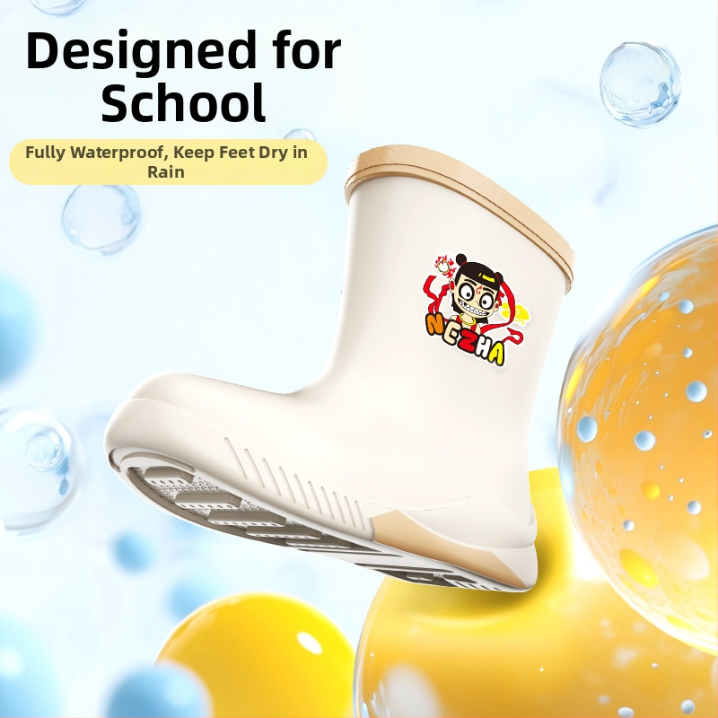 PVC gyerek esőcsizma, középső csőmagasság, vízálló, 4–12 éveseknek