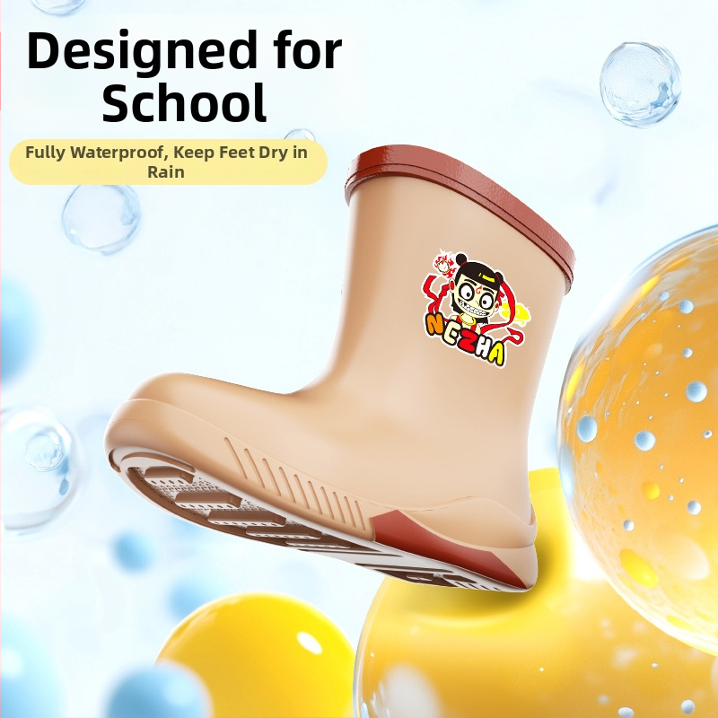 PVC gyerek esőcsizma, középső csőmagasság, vízálló, 4–12 éveseknek