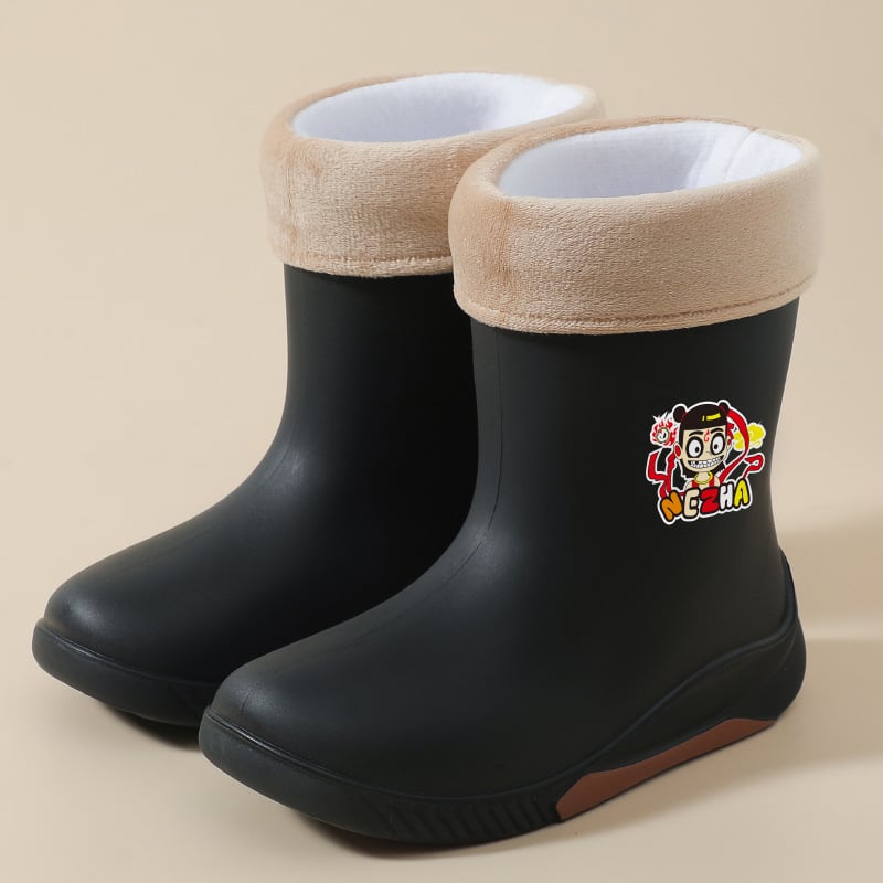 PVC gyerek esőcsizma, középső csőmagasság, vízálló, 4–12 éveseknek