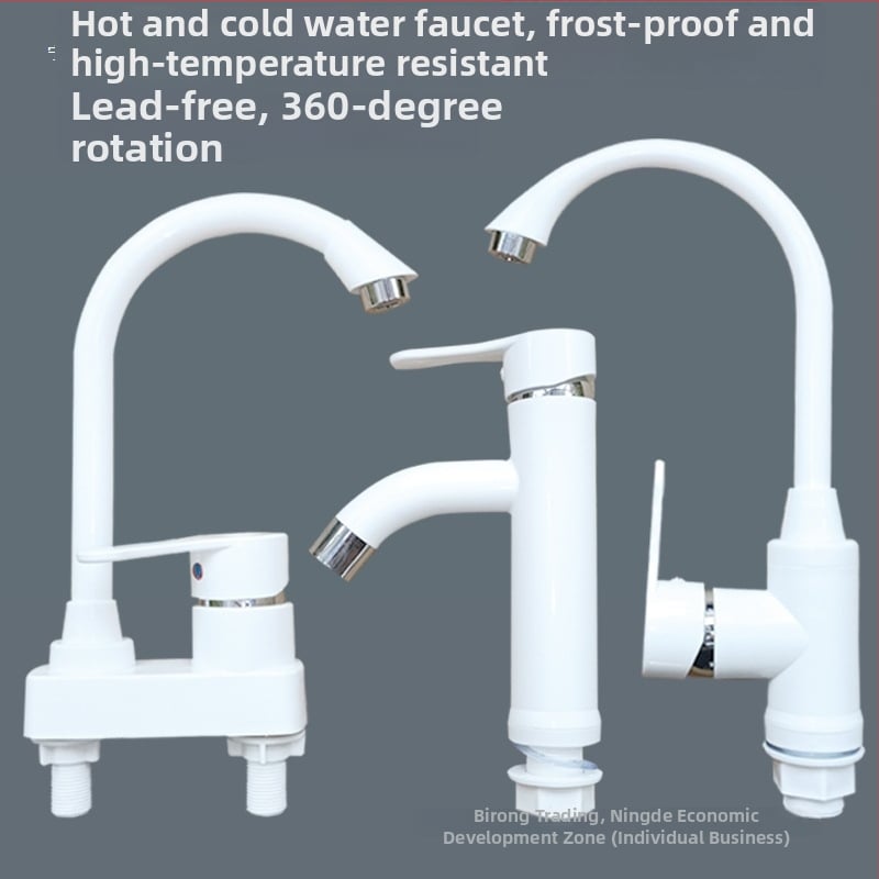Plastový kohútik na horúcu a studenú vodu pre umývadlo a kuchynský drez, keramický diskový ventil, CE certifikát