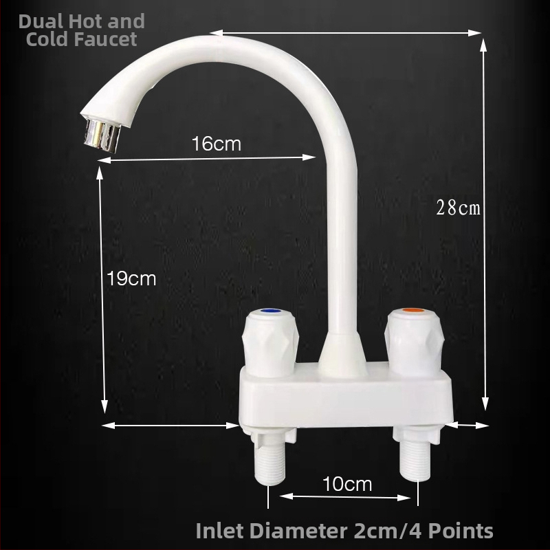 Plastový kohútik na horúcu a studenú vodu pre umývadlo a kuchynský drez, keramický diskový ventil, CE certifikát