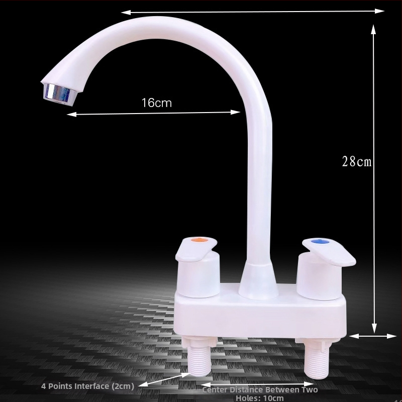 Plastový kohútik na horúcu a studenú vodu pre umývadlo a kuchynský drez, keramický diskový ventil, CE certifikát