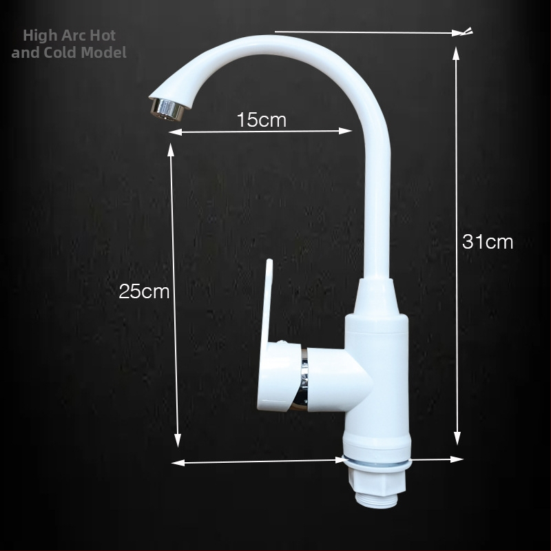 Plastový kohútik na horúcu a studenú vodu pre umývadlo a kuchynský drez, keramický diskový ventil, CE certifikát