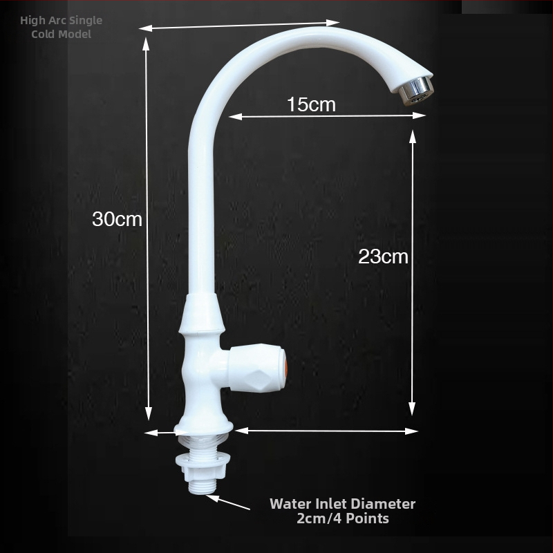 Plastový kohútik na horúcu a studenú vodu pre umývadlo a kuchynský drez, keramický diskový ventil, CE certifikát