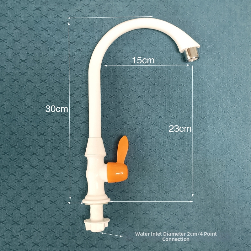 Plastový kohútik na horúcu a studenú vodu pre umývadlo a kuchynský drez, keramický diskový ventil, CE certifikát