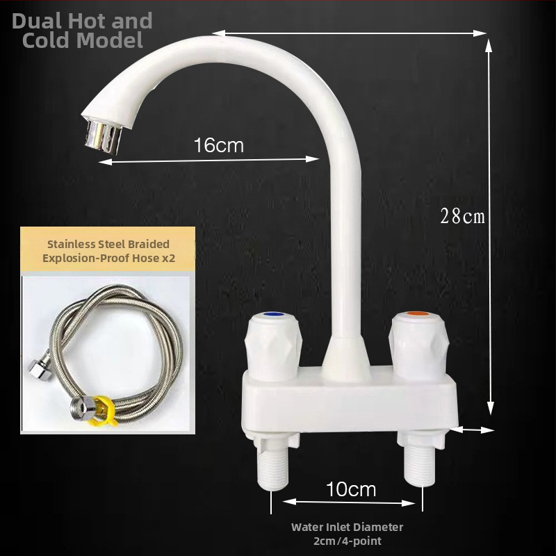 Plastový kohútik na horúcu a studenú vodu pre umývadlo a kuchynský drez, keramický diskový ventil, CE certifikát