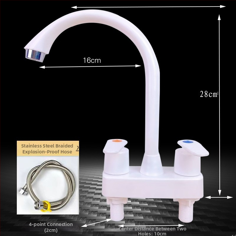 Plastový kohútik na horúcu a studenú vodu pre umývadlo a kuchynský drez, keramický diskový ventil, CE certifikát