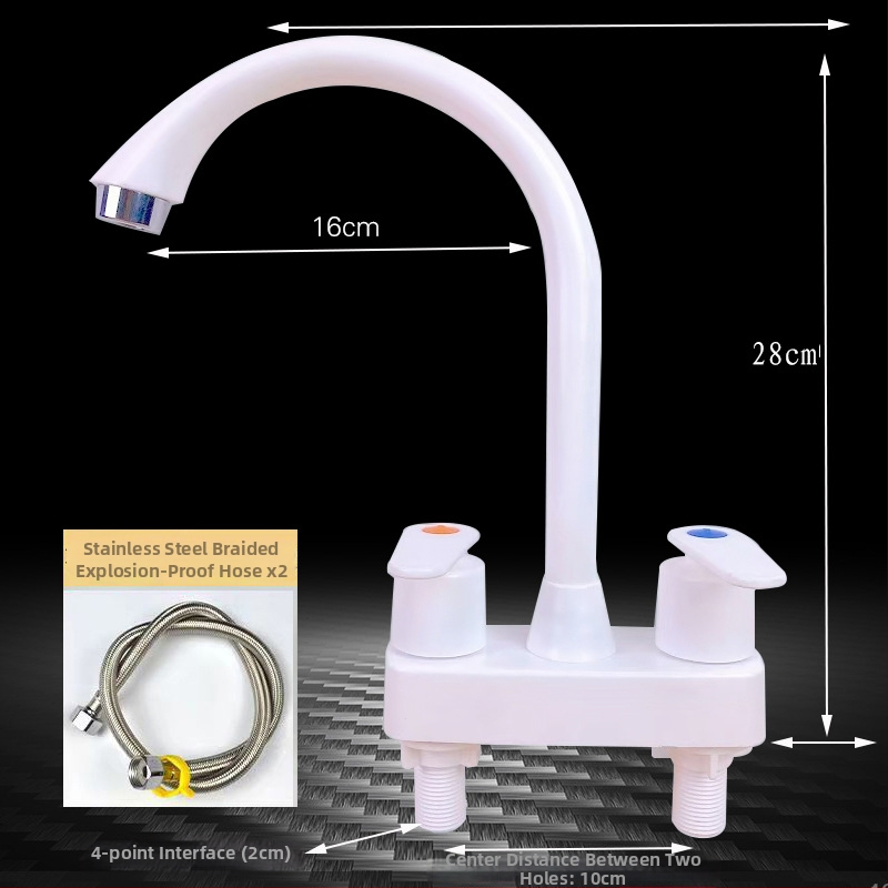 Plastový kohútik na horúcu a studenú vodu pre umývadlo a kuchynský drez, keramický diskový ventil, CE certifikát