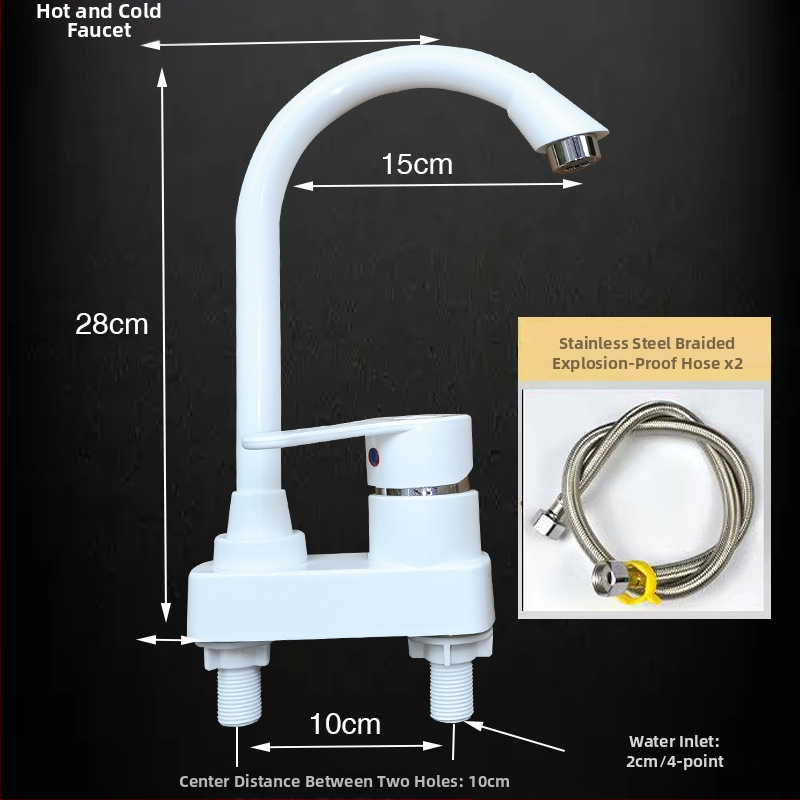 Plastový kohútik na horúcu a studenú vodu pre umývadlo a kuchynský drez, keramický diskový ventil, CE certifikát