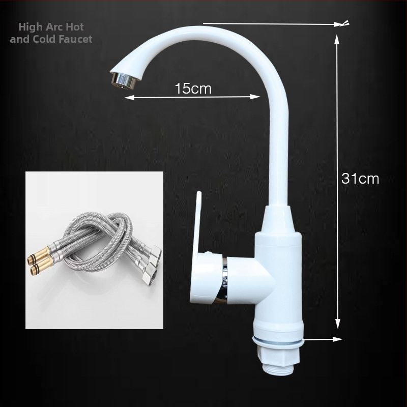 Plastový kohútik na horúcu a studenú vodu pre umývadlo a kuchynský drez, keramický diskový ventil, CE certifikát