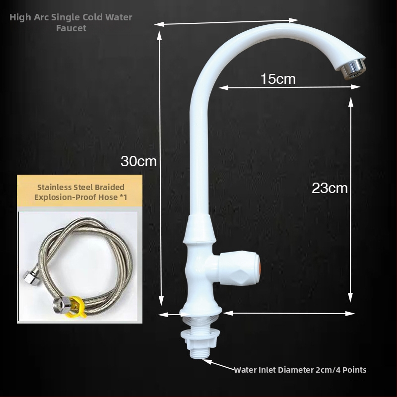 Plastový kohútik na horúcu a studenú vodu pre umývadlo a kuchynský drez, keramický diskový ventil, CE certifikát