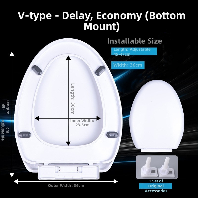 WC-fedél egygombos gyorskioldással, megerősített lágy zárás, állítható csuklótávolság, modell 01123, OEM