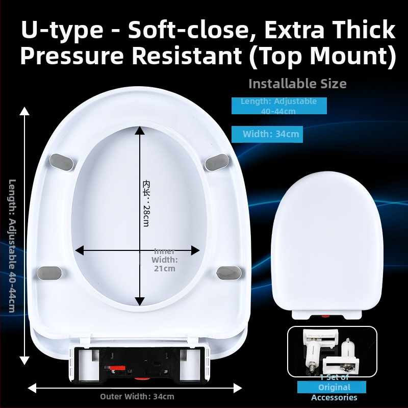 WC-fedél egygombos gyorskioldással, megerősített lágy zárás, állítható csuklótávolság, modell 01123, OEM