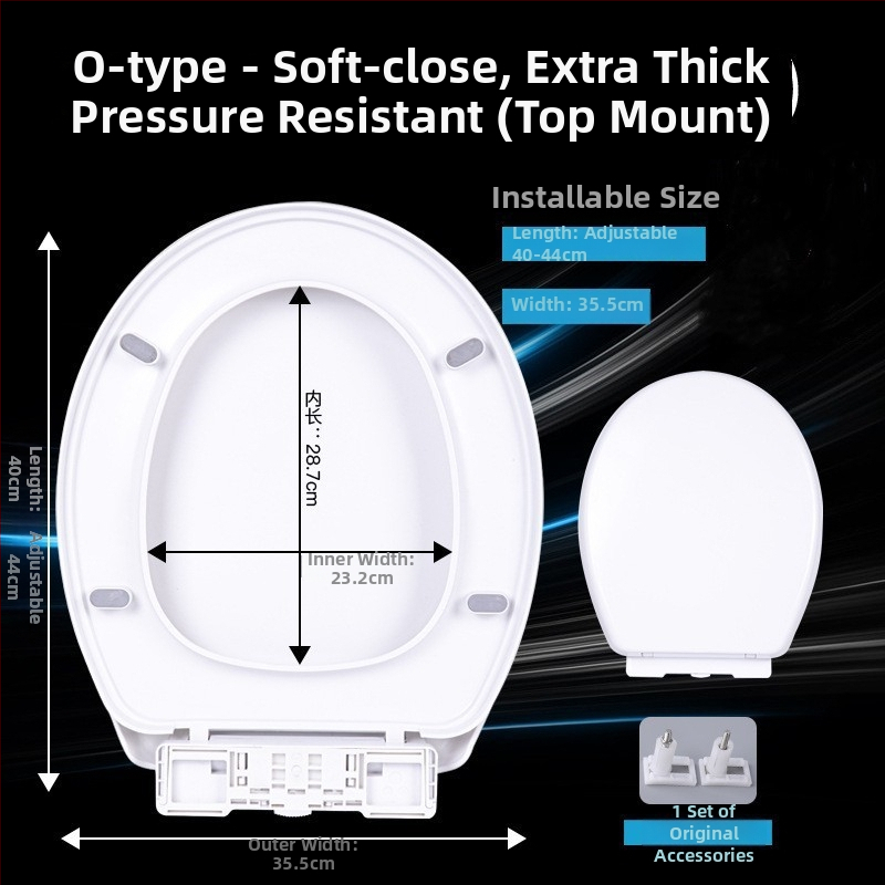 WC-fedél egygombos gyorskioldással, megerősített lágy zárás, állítható csuklótávolság, modell 01123, OEM