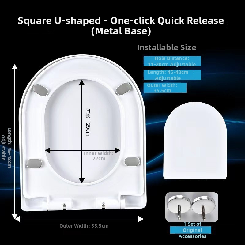 WC-fedél egygombos gyorskioldással, megerősített lágy zárás, állítható csuklótávolság, modell 01123, OEM