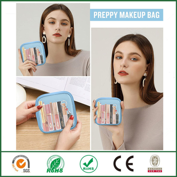 Geantă de cosmetice din PVC, cu model în carouri, căptușită cu material textil, impermeabilă și portabilă pentru depozitare acasă