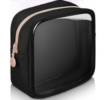 Geantă de cosmetice din PVC, cu model în carouri, căptușită cu material textil, impermeabilă și portabilă pentru depozitare acasă