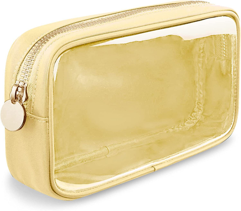 Geantă de cosmetice din PVC, cu model în carouri, căptușită cu material textil, impermeabilă și portabilă pentru depozitare acasă