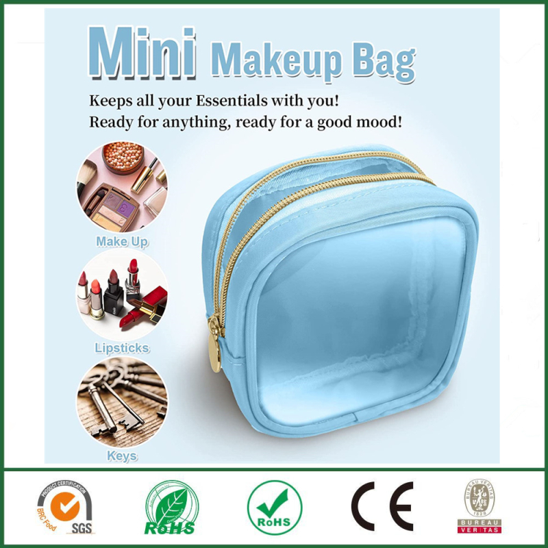 Geantă de cosmetice din PVC, cu model în carouri, căptușită cu material textil, impermeabilă și portabilă pentru depozitare acasă