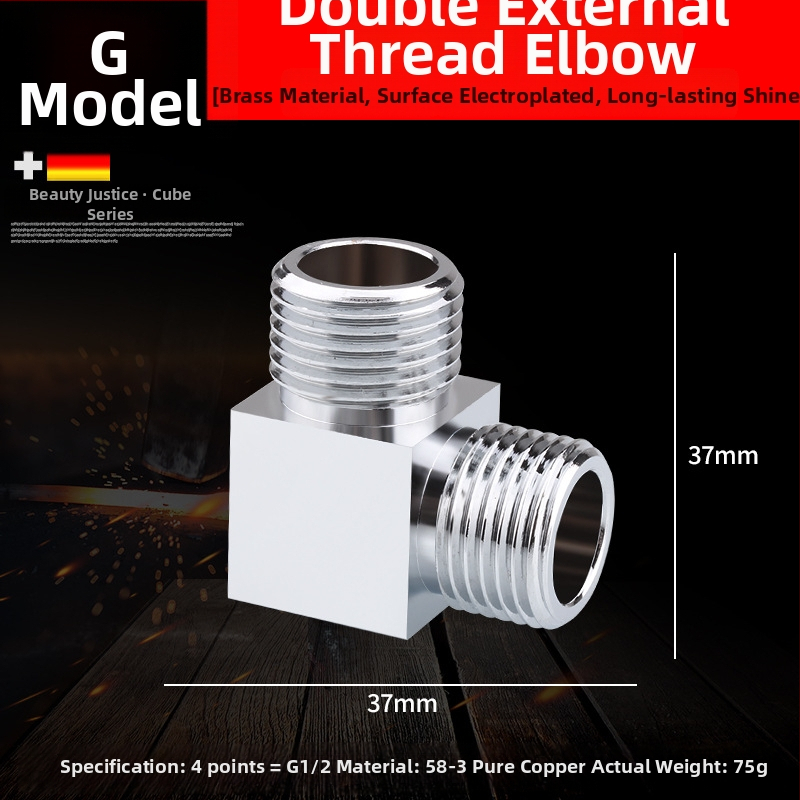 Meďový trojramenný uhlový ventil s jedným vstupom a dvomi výstupmi, chrómovaný povrch, montáž: živé pripojenie, prevádzková teplota 10–120°C, pre vodu, Buller