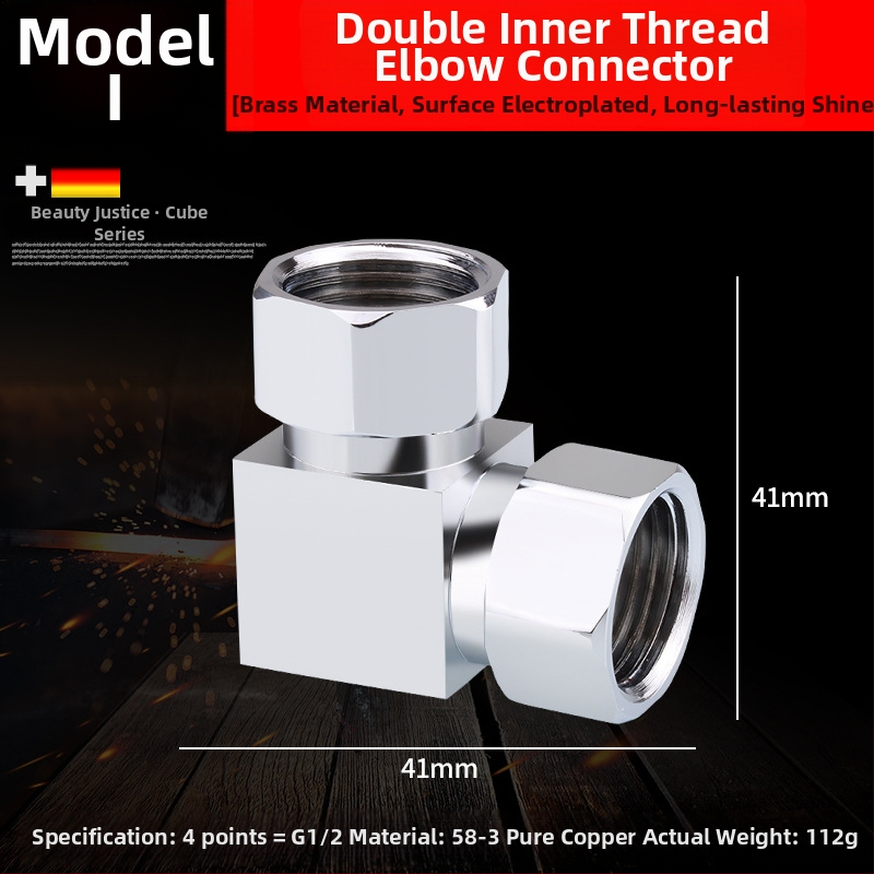 Meďový trojramenný uhlový ventil s jedným vstupom a dvomi výstupmi, chrómovaný povrch, montáž: živé pripojenie, prevádzková teplota 10–120°C, pre vodu, Buller