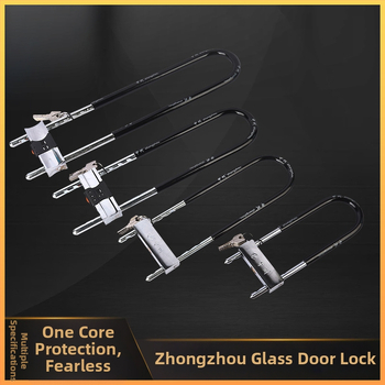 Κλειδαριά κωδικού σε U-σχήμα με διπλό άνοιγμα για γυάλινες πόρτες, με πλήρες μεταλλικό φινίρισμα, μάρκα Zhongzhou/Black Moon, μοντέρνος μινιμαλιστικός σχεδιασμός