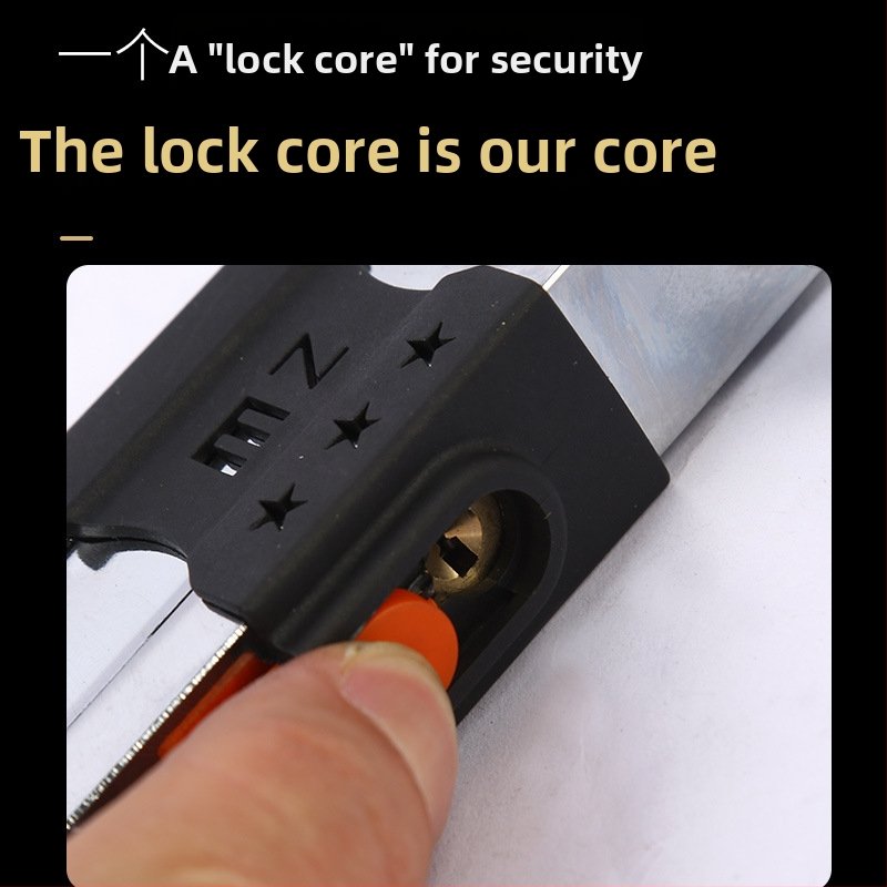 Κλειδαριά κωδικού σε U-σχήμα με διπλό άνοιγμα για γυάλινες πόρτες, με πλήρες μεταλλικό φινίρισμα, μάρκα Zhongzhou/Black Moon, μοντέρνος μινιμαλιστικός σχεδιασμός