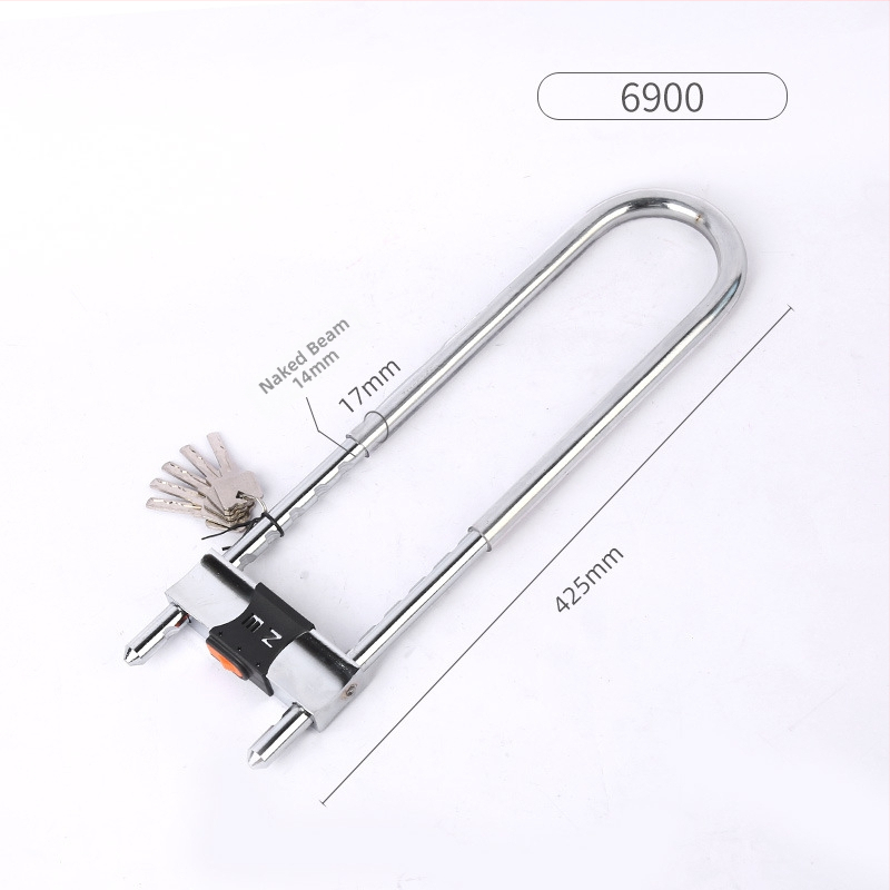 Κλειδαριά κωδικού σε U-σχήμα με διπλό άνοιγμα για γυάλινες πόρτες, με πλήρες μεταλλικό φινίρισμα, μάρκα Zhongzhou/Black Moon, μοντέρνος μινιμαλιστικός σχεδιασμός