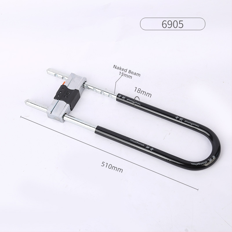 Κλειδαριά κωδικού σε U-σχήμα με διπλό άνοιγμα για γυάλινες πόρτες, με πλήρες μεταλλικό φινίρισμα, μάρκα Zhongzhou/Black Moon, μοντέρνος μινιμαλιστικός σχεδιασμός