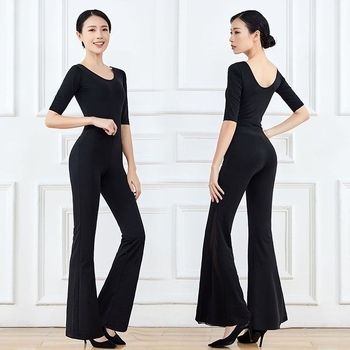 Női modern tánc edző szett - Modal anyag pamut bélésével; négy évszakos viselet; alkalmas a színpadra, néptáncra, Yangko-ra és társastáncra