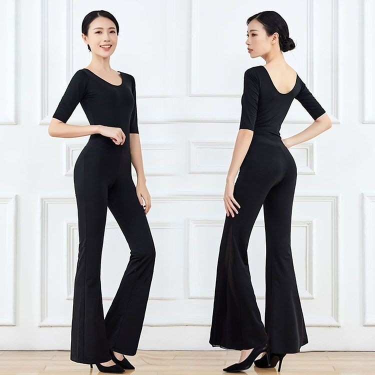 Női modern tánc edző szett - Modal anyag pamut bélésével; négy évszakos viselet; alkalmas a színpadra, néptáncra, Yangko-ra és társastáncra