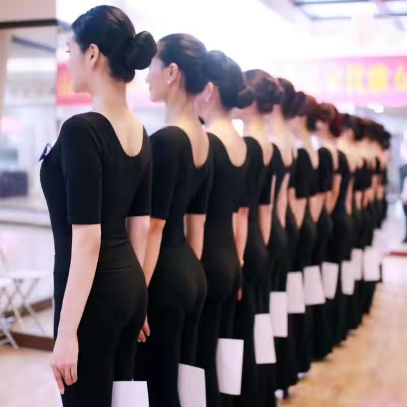 Női modern tánc edző szett - Modal anyag pamut bélésével; négy évszakos viselet; alkalmas a színpadra, néptáncra, Yangko-ra és társastáncra