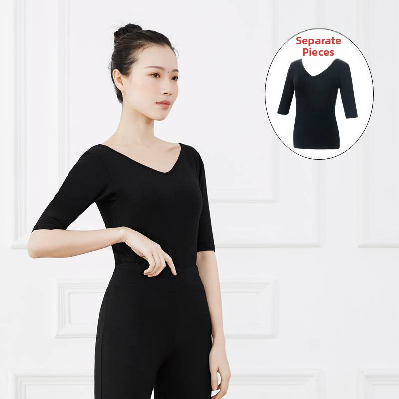Női modern tánc edző szett - Modal anyag pamut bélésével; négy évszakos viselet; alkalmas a színpadra, néptáncra, Yangko-ra és társastáncra