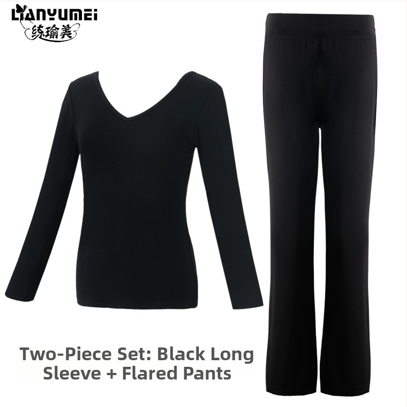 Női modern tánc edző szett - Modal anyag pamut bélésével; négy évszakos viselet; alkalmas a színpadra, néptáncra, Yangko-ra és társastáncra