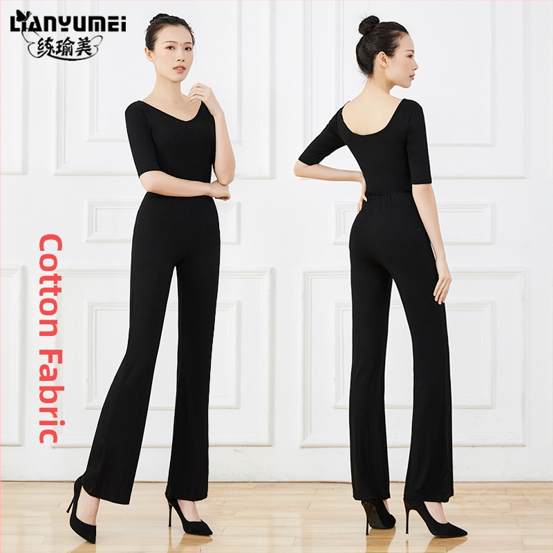 Női modern tánc edző szett - Modal anyag pamut bélésével; négy évszakos viselet; alkalmas a színpadra, néptáncra, Yangko-ra és társastáncra