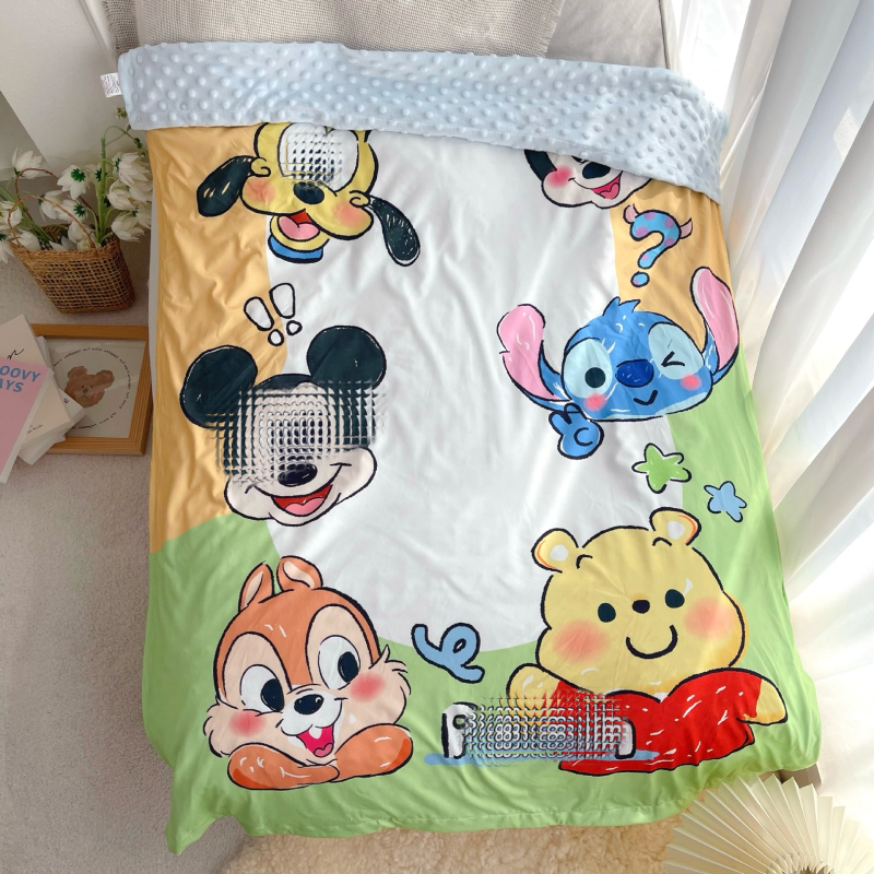 Παιδική κουβέρτα από 100% βαμβάκι, με σχέδιο ζώων και κινούμενων σχεδίων, για ηλικίες 3–8 ετών, ασφάλεια Κατηγορίας A, κατάλληλη για όλες τις εποχές