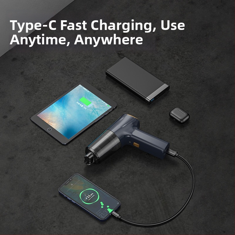 Ručný v aute vysávač, bezdrôtový, 11000 Pa sacieho ťahu, 7,4 V, 120 W, model 3101, nafúknutie a LED osvetlenie.