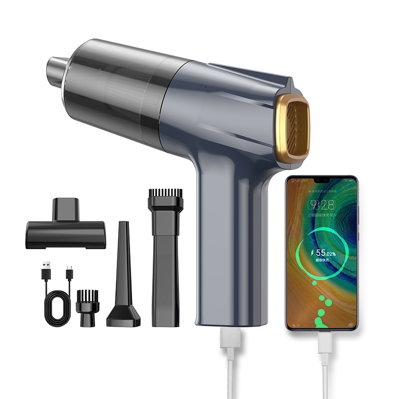 Aspirator de mână pentru mașină, fără fir, cu aspirație de 11000 Pa, 7,4 V, 120 W, model 3101, funcție de umflare și iluminare LED.