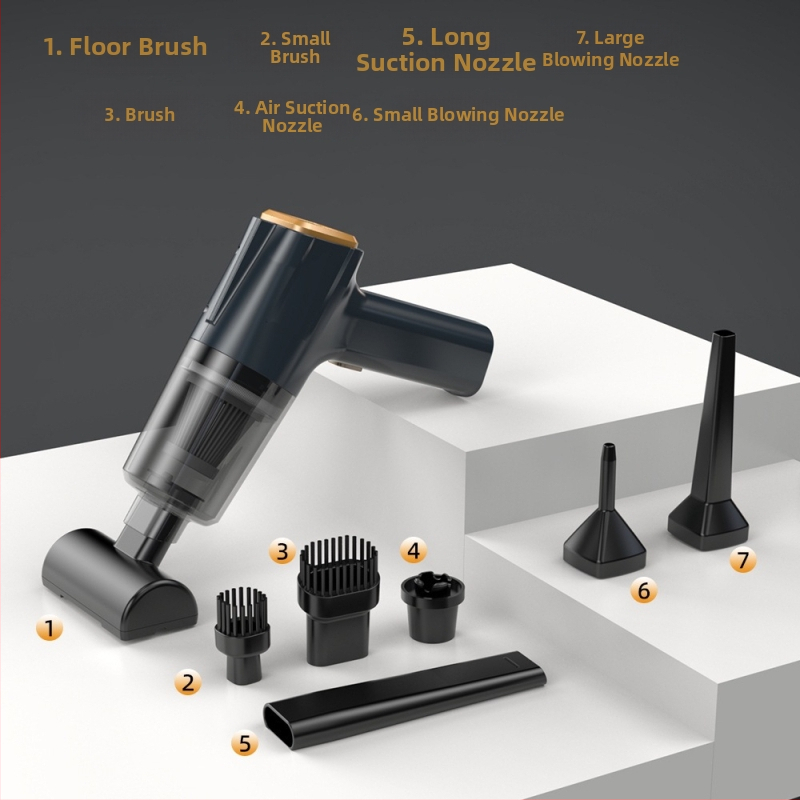 Aspirator de mână pentru mașină, fără fir, cu aspirație de 11000 Pa, 7,4 V, 120 W, model 3101, funcție de umflare și iluminare LED.