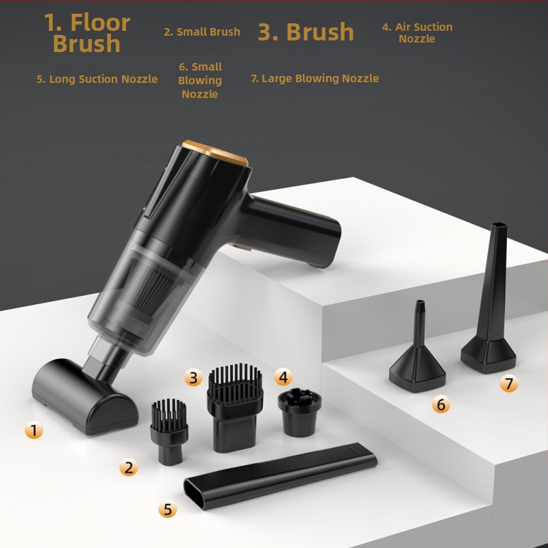 Aspirator de mână pentru mașină, fără fir, cu aspirație de 11000 Pa, 7,4 V, 120 W, model 3101, funcție de umflare și iluminare LED.