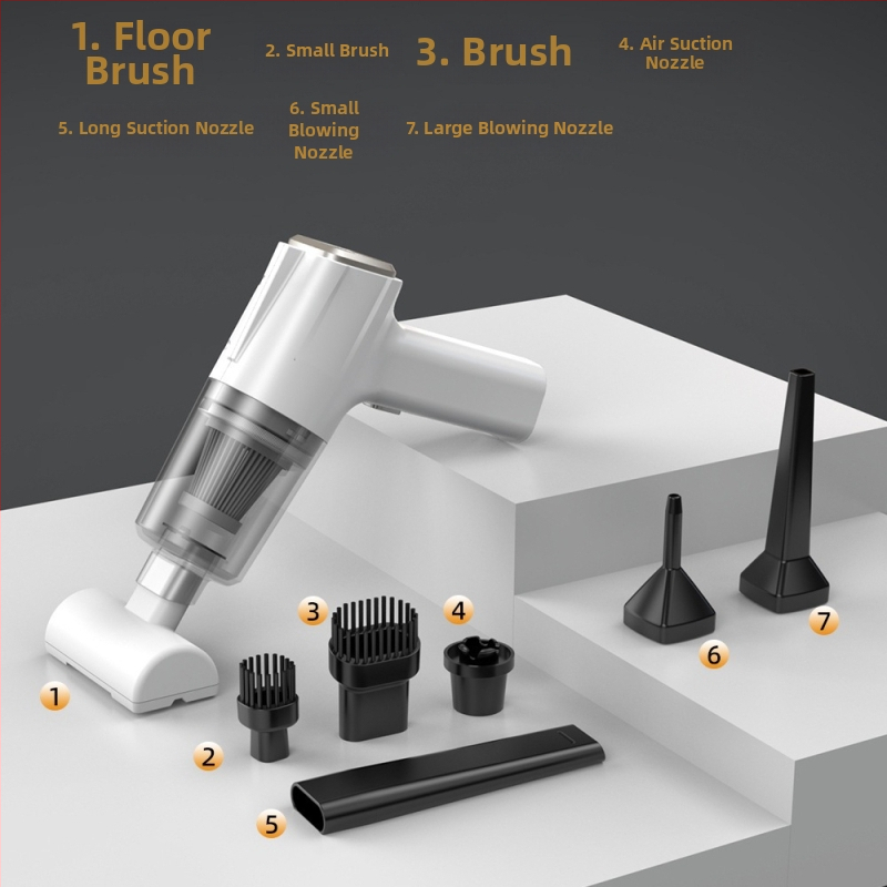 Aspirator de mână pentru mașină, fără fir, cu aspirație de 11000 Pa, 7,4 V, 120 W, model 3101, funcție de umflare și iluminare LED.