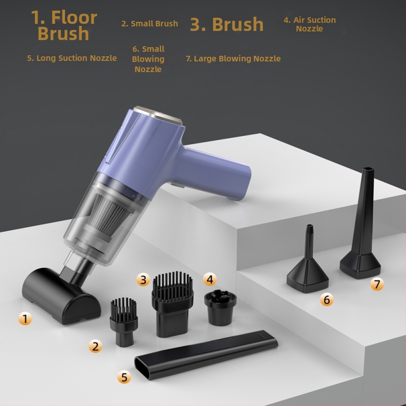Aspirator de mână pentru mașină, fără fir, cu aspirație de 11000 Pa, 7,4 V, 120 W, model 3101, funcție de umflare și iluminare LED.