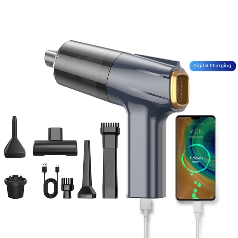 Aspirator de mână pentru mașină, fără fir, cu aspirație de 11000 Pa, 7,4 V, 120 W, model 3101, funcție de umflare și iluminare LED.