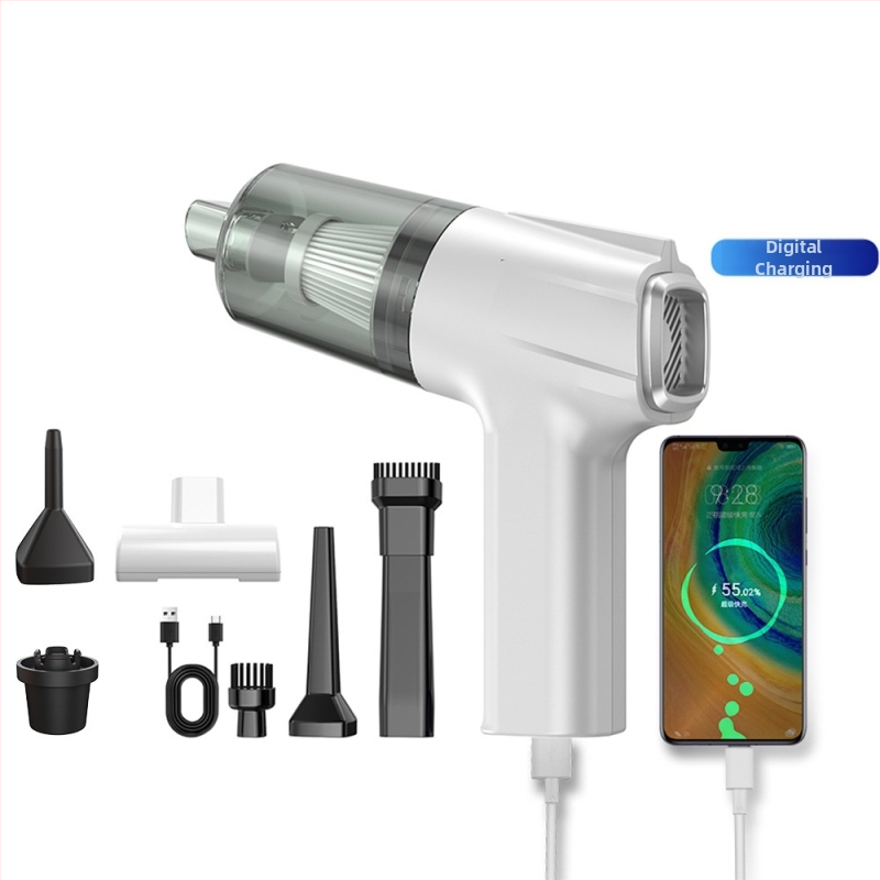 Aspirator de mână pentru mașină, fără fir, cu aspirație de 11000 Pa, 7,4 V, 120 W, model 3101, funcție de umflare și iluminare LED.