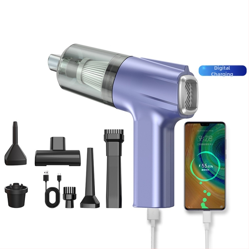 Aspirator de mână pentru mașină, fără fir, cu aspirație de 11000 Pa, 7,4 V, 120 W, model 3101, funcție de umflare și iluminare LED.