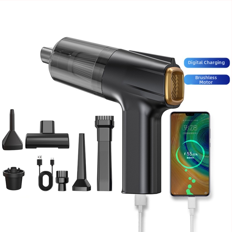 Aspirator de mână pentru mașină, fără fir, cu aspirație de 11000 Pa, 7,4 V, 120 W, model 3101, funcție de umflare și iluminare LED.