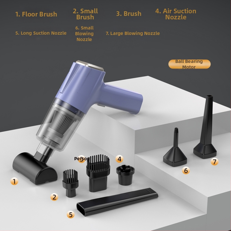 Aspirator de mână pentru mașină, fără fir, cu aspirație de 11000 Pa, 7,4 V, 120 W, model 3101, funcție de umflare și iluminare LED.