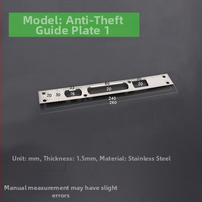Ajtózár vezetőlemez – rozsdamentes acél, modell Guide Plate, Jin Xiduo, ajtózárakhoz